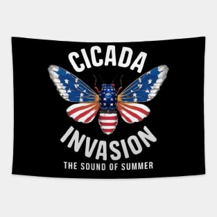 Cicada Invasion The Sound of Summer Funny Cicadas Shirt Tapestry