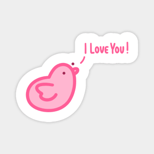 Pink Duck Say I Love You Magnet