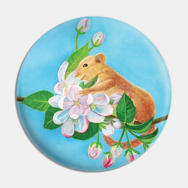 Common dormouse, hazel dormouse climbing in a spring blooming branch Pin by Julia Doria Illustration