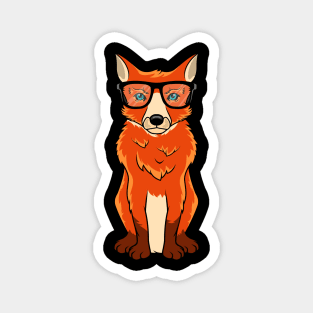 Clever fox with glasses forest sweet gift Magnet