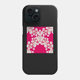 Star flowers repeating pattern botanical lacey hand painted trellis on red Phone Case