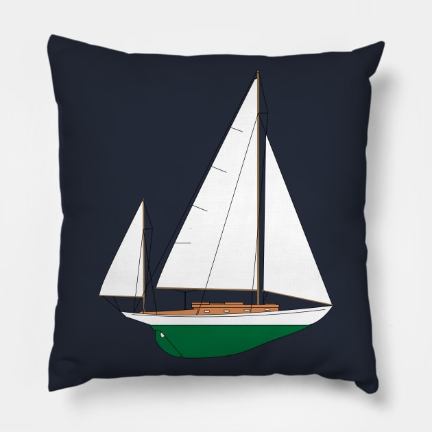 Concordia Yawl Sailboat Pillow by CHBB