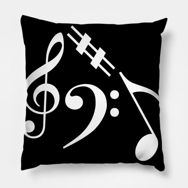 Invert music note Pillow by hedehede
