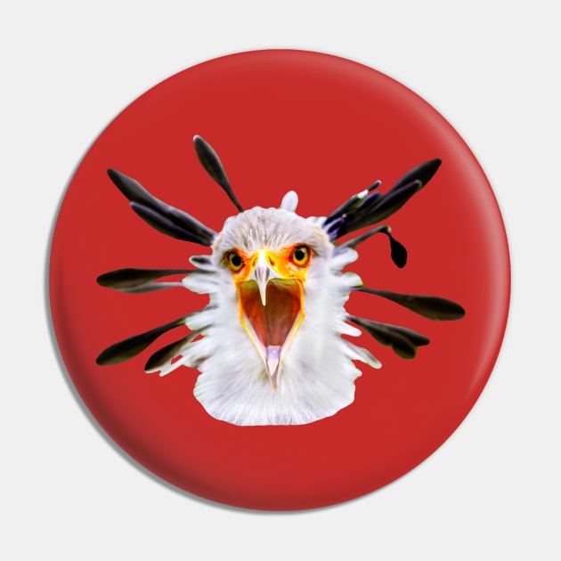 Screaming Secretary Bird Pin by dalyndigaital2@gmail.com