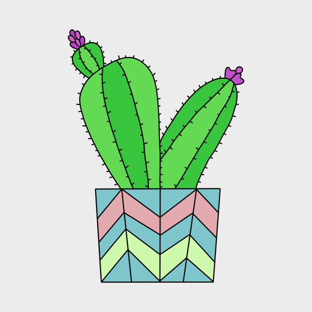 Cute Cactus Design #48: Pastel Pot Cactus by DreamCactus