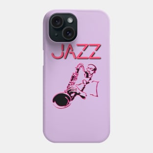 Jazz, Neon sign with Sax Player Phone Case