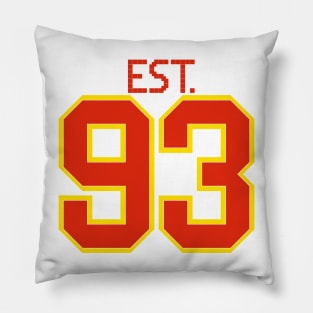 Est. 93 in red and gold Pillow