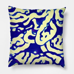 Background blue wavy strokes Pillow