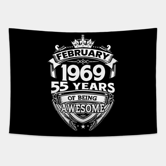 February 1969 55 Years Of Being Awesome 55th Birthday Tapestry by D'porter