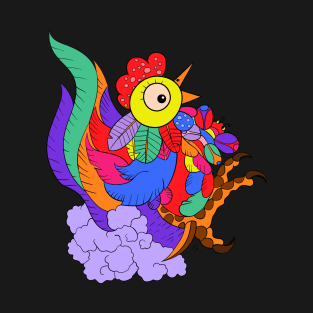 Colorful abstract happy chicken T-Shirt