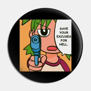 water gun yotsuba says save your excuses for hell meme Pin