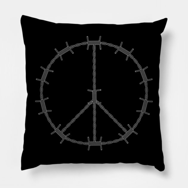 Barbed Wire Peace Pillow by Kaijester