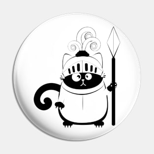 Cat knight in armor Pin