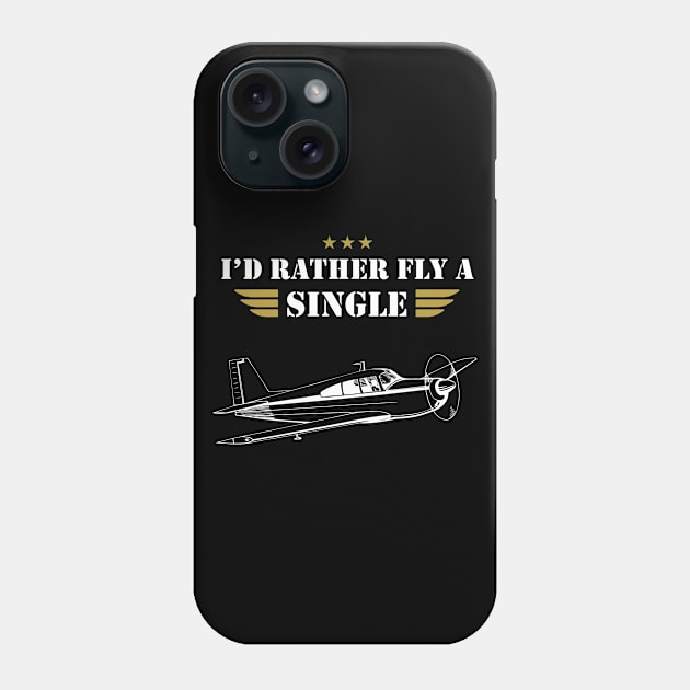 I'D RATHER FLY A SINGLE - SINGLE PLANE Phone Case by Pannolinno