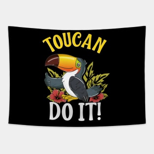 Toucan Do It Funny You Can Do It Pun Thumbs Up Tapestry