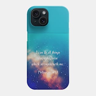 Philippians 4:13 (sky background) Phone Case