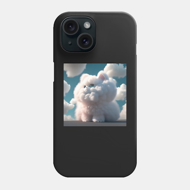 Fluffy Cloud Cat Phone Case by D3monic