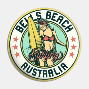 Vintage Surfing Badge for Bells Beach, Australia Pin