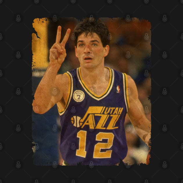 John Stockton - Vintage Design Of Basketball by JULIAN AKBAR PROJECT