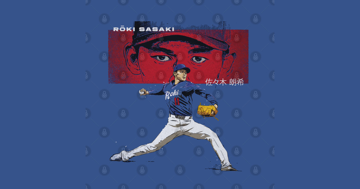 Roki-Sasaki Los Angeles D Stare - Baseball - T-Shirt | TeePublic