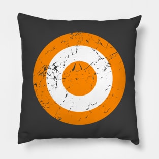 Distressed Orange and White Roundel Pillow