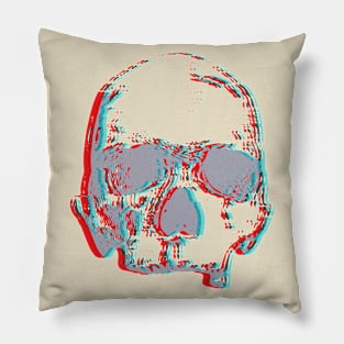 Tech Glitch Skull Pillow