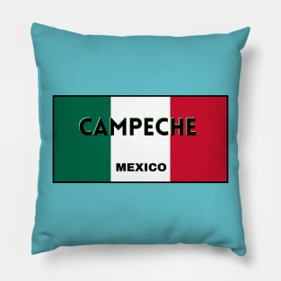 Campeche City in Mexican Flag Colors Pillow