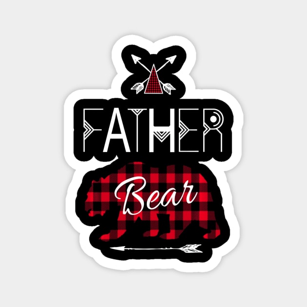 Father Bear Shirt Buffalo Plaid Family Camping Gear Magnet by schaefersialice