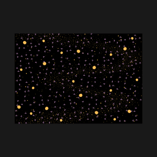 Full Moon Stars Galaxy Geometry Pattern T-Shirt