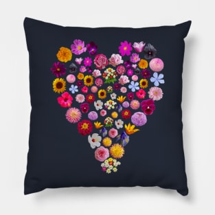 Floral Heart of Flowers Valentines Day Pillow