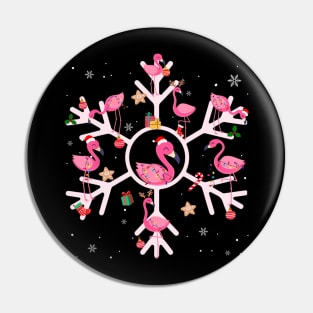 Christmas Flamingo Santa Hat Xmas Lights Flamingo Snowflakes Pin