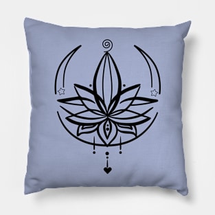 Lotus lineart  T-Shirt Pillow