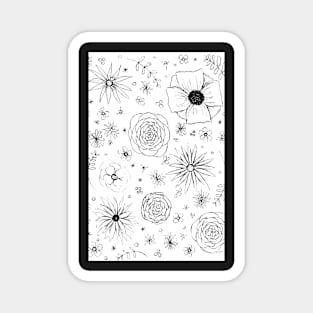 Floral Hand Drawn Pattern Magnet