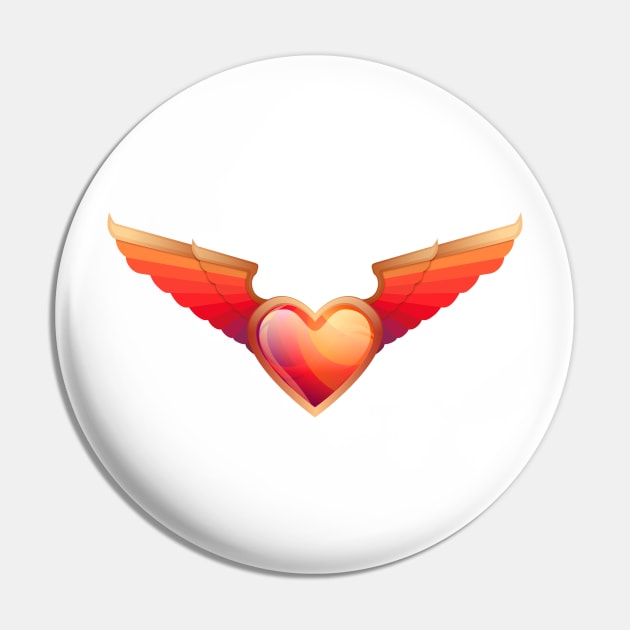 Winged Heart Pin by richardsimpsonart