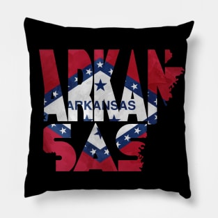 Arkansas Typo Map Pillow