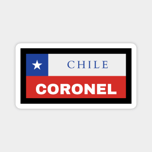 Coronel City in Chilean Flag Magnet