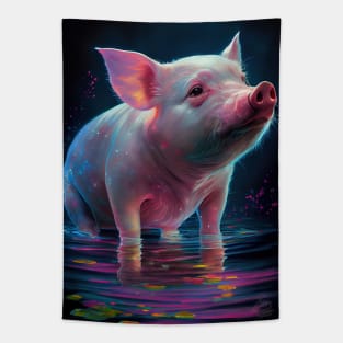 Farm Pig Art Tapestry