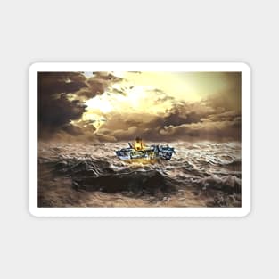 Life At Sea (Fishing Boat On The Ocean) Magnet