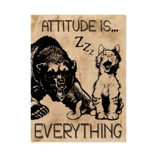 Attitude is Everything funny cat bear vintage T-Shirt