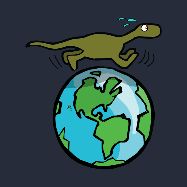 Dinosaur running on the earth by wolfmanjaq