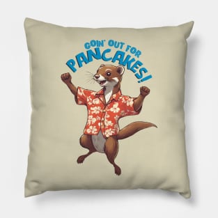 Cute weasel Hawaiian shirt going out for pancakes Pillow