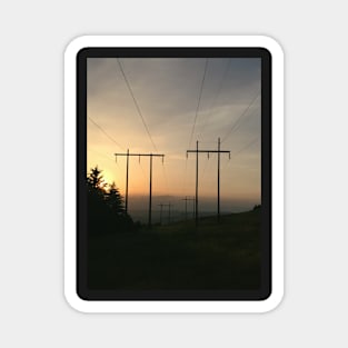 Power-line Silhouette in the Sunset Magnet