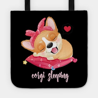 cute little corgi sleeping pillow tshirt Tote