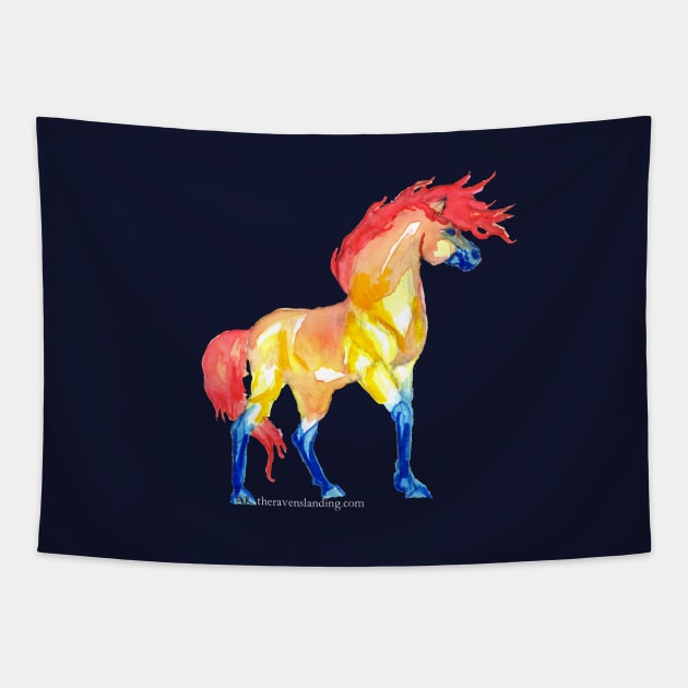 Wind Blown Fire Horse Tapestry by RavensLanding