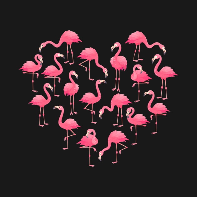 Pink Flamingo Heart love Cute Flamingo by mccloysitarh