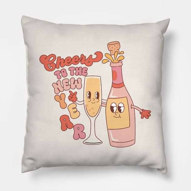 Cheers To The New Year Pillow by Nessanya