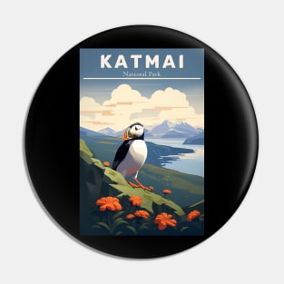 Katmai National Park Travel Poster Pin