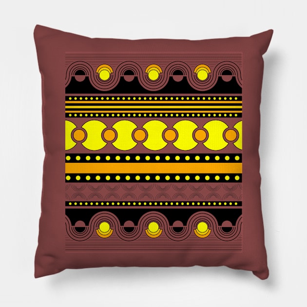 Geometrical ornament in rows Pillow by BumbleBambooPrints