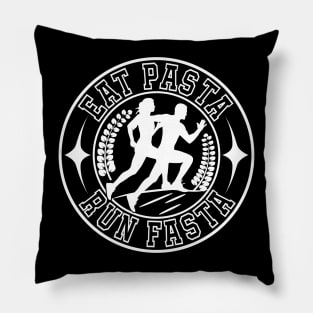 Eat Pasta Run Fasta v2 Pillow