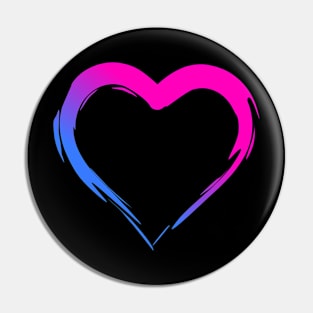 Abstract Brushstroke In The Shape of a Heart Pin